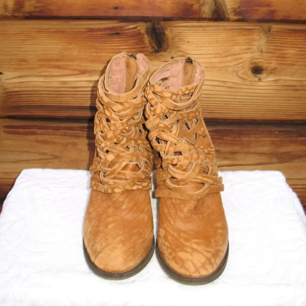 Free People Brown Suede  Ankle Boots